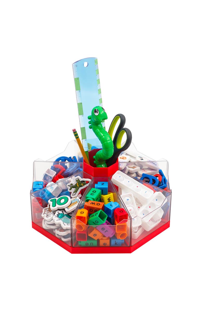 Junior Learning Classroom Caddie Red 360° Spinning Organizer, 8 Trays, Alternate, color, Multicolored