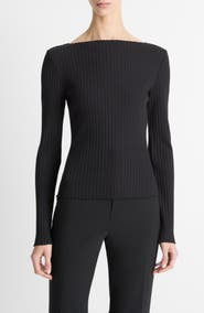 Vince Boat Neck Rib Top