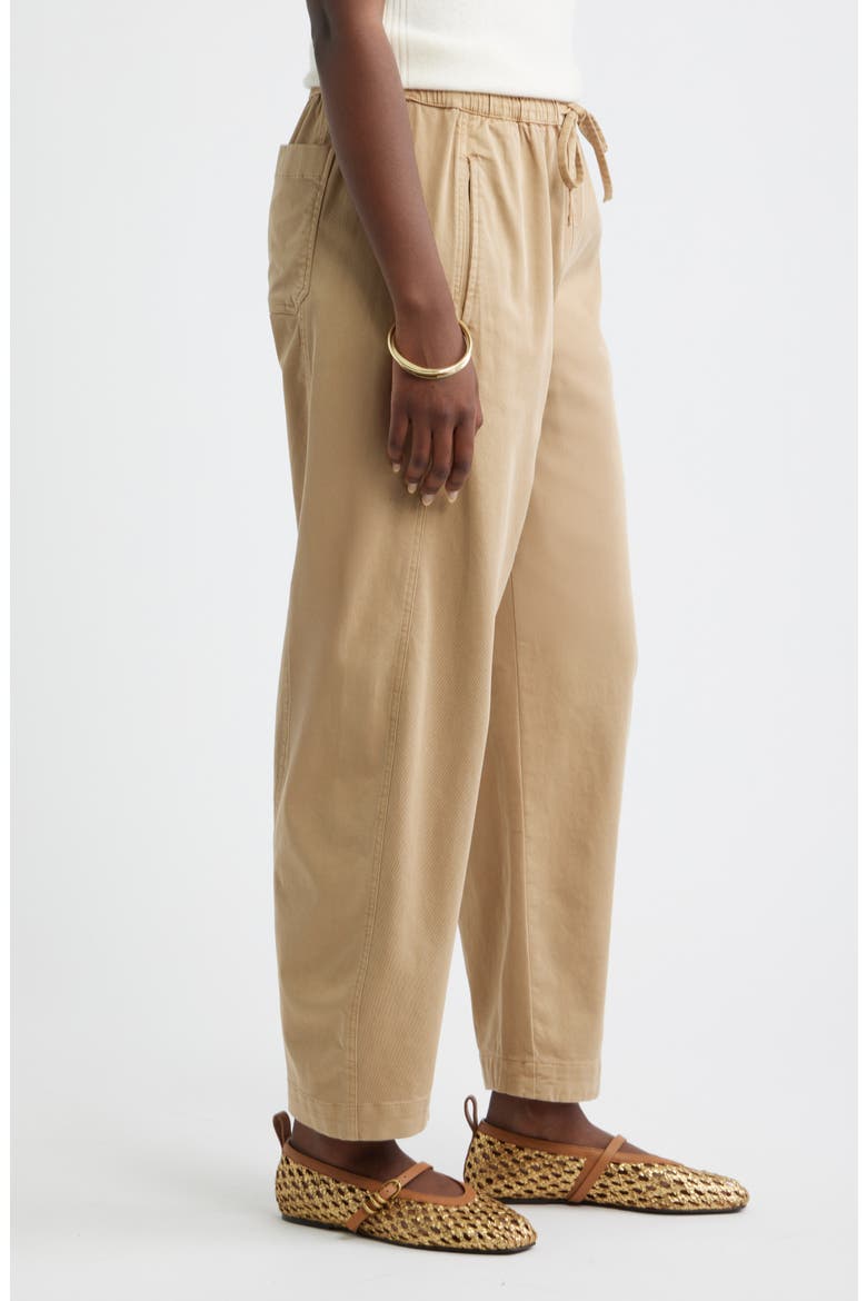 Pull On Barrel Leg Ankle Pants, Alternate, color, TAN TANNIN