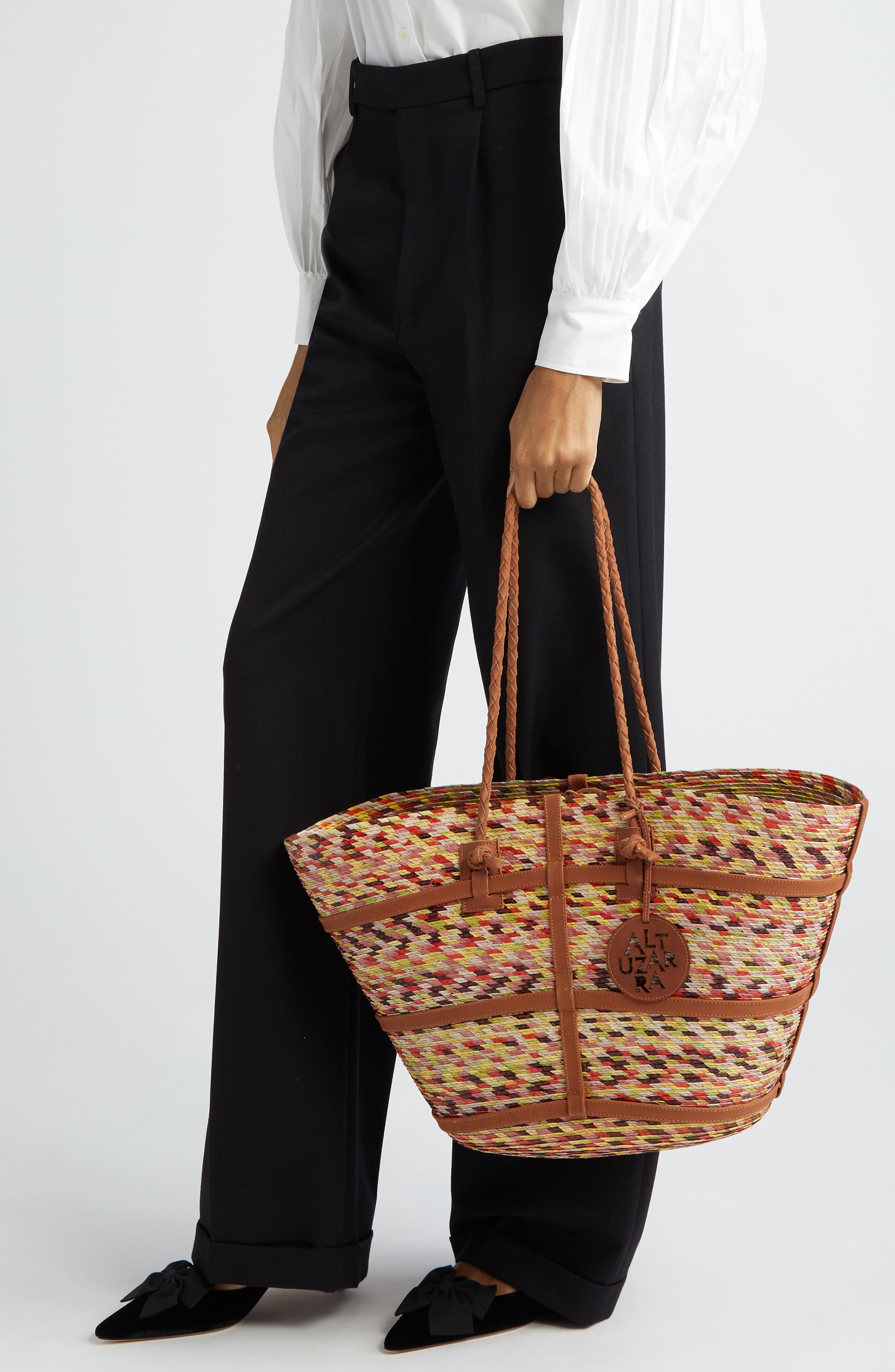Altuzarra Large Watermill Straw Tote, Alternate, color, 