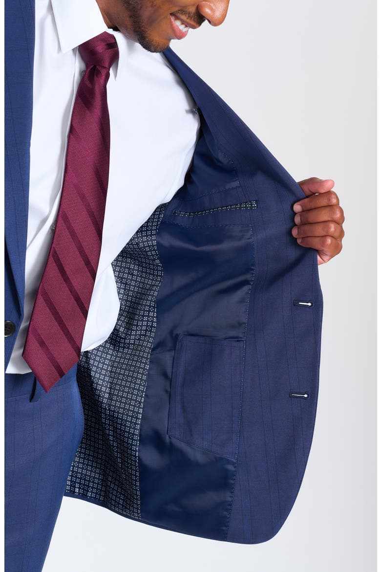 Navy Plaid Slim Fit Suit, Alternate, color, NAVY