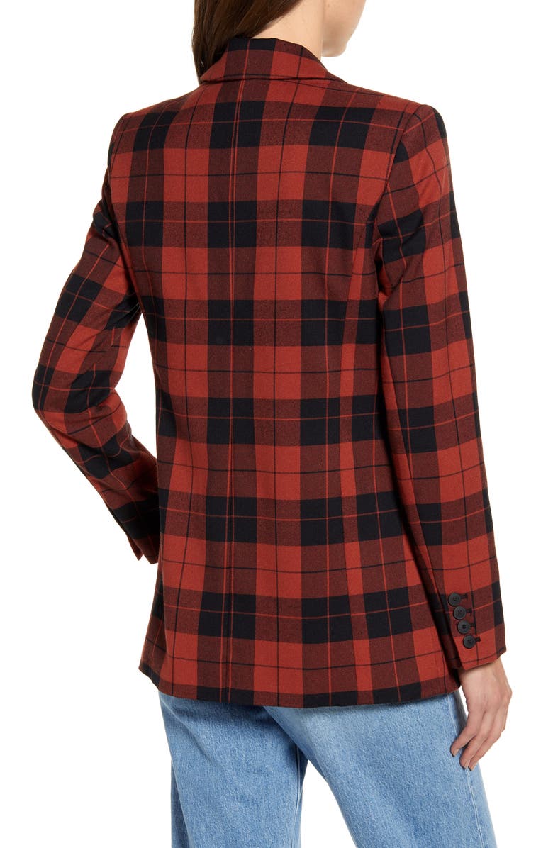 Chelsea28 Double Breasted Plaid Blazer, Alternate, color, 