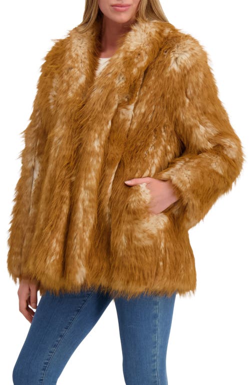 Lyla Grant Fur-free Fox (faux Fur) Jacket In Gold