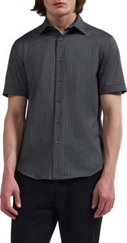 Bugatchi Miles OoohCotton Geometric Short Sleeve Button-Up Shirt