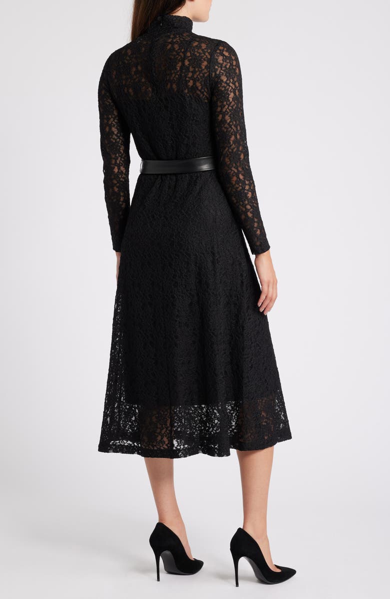 Anne Klein Long Sleeve Lace Midi Dress, Alternate, color,