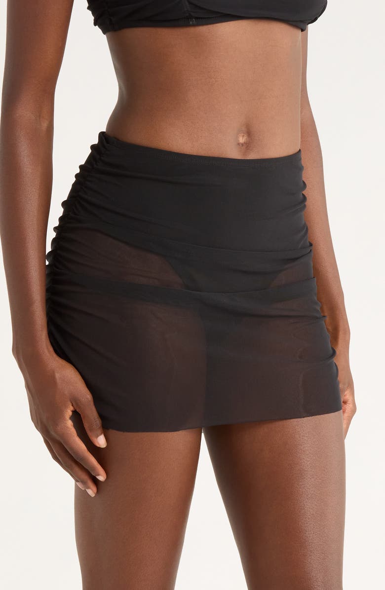 Hutch Tawnie Skirted Bikini Bottoms, Alternate, color, Black