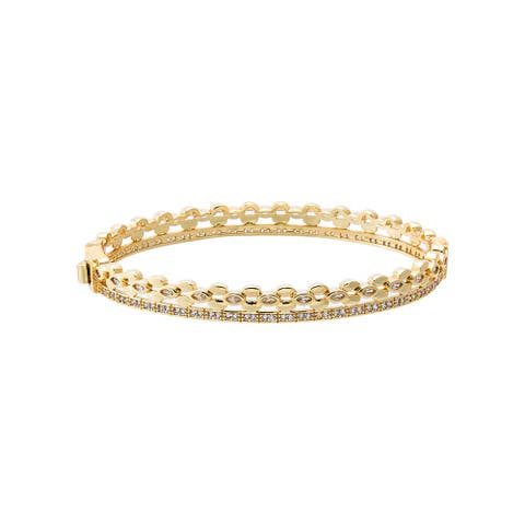 Pave X Chain Bangle Bracelet