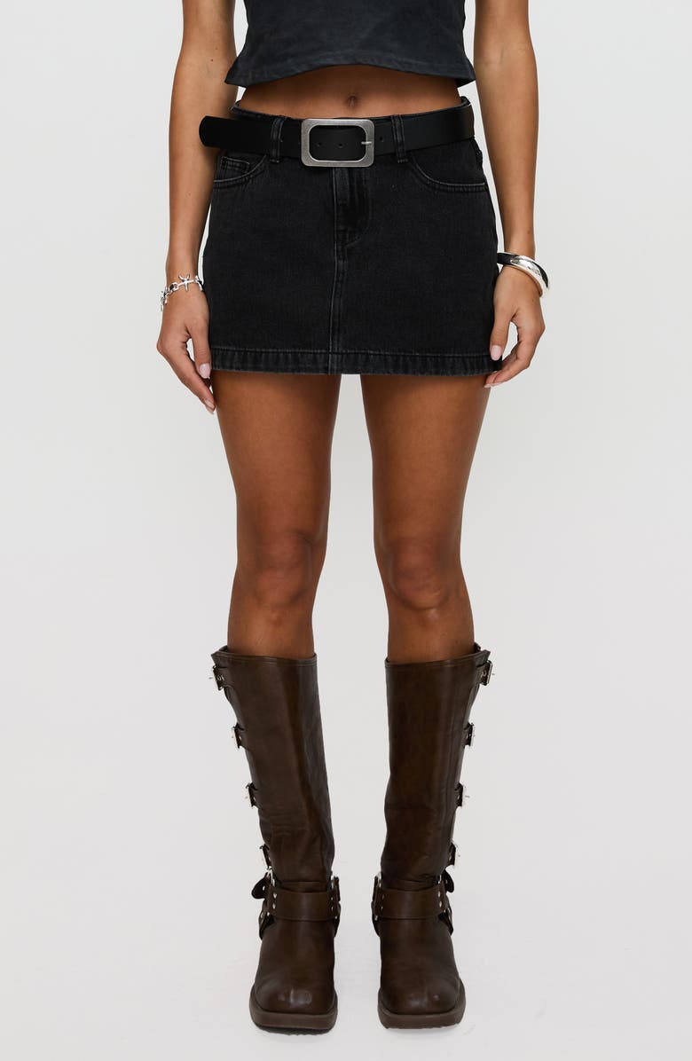 Princess Polly Dickei Denim Miniskirt, Main, color, 