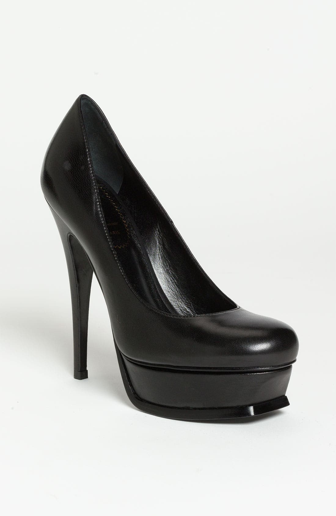 Yves Saint Laurent 'Tribute' Pump, Main, color, BLACK LEATHER