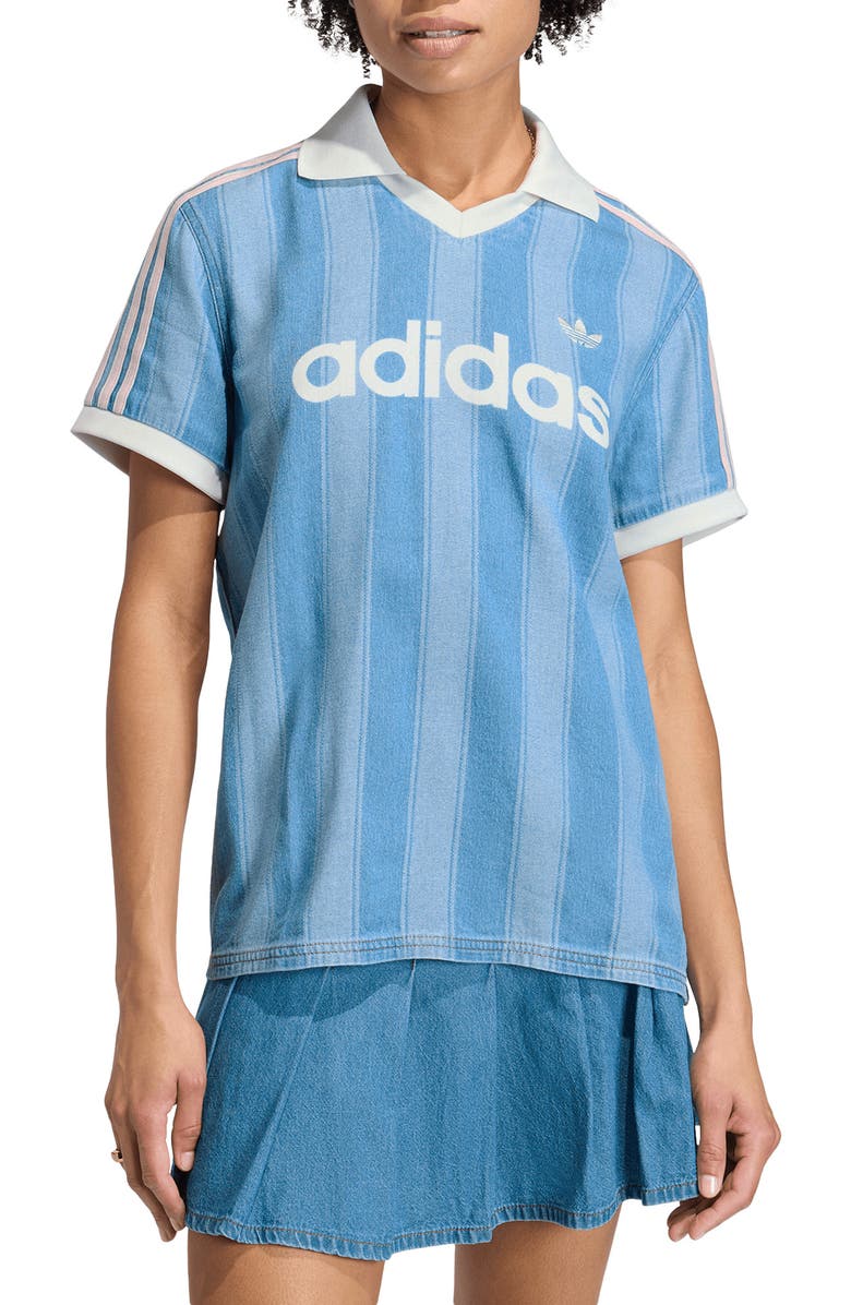 adidas Originals Denim Football Jersey, Main, color, 