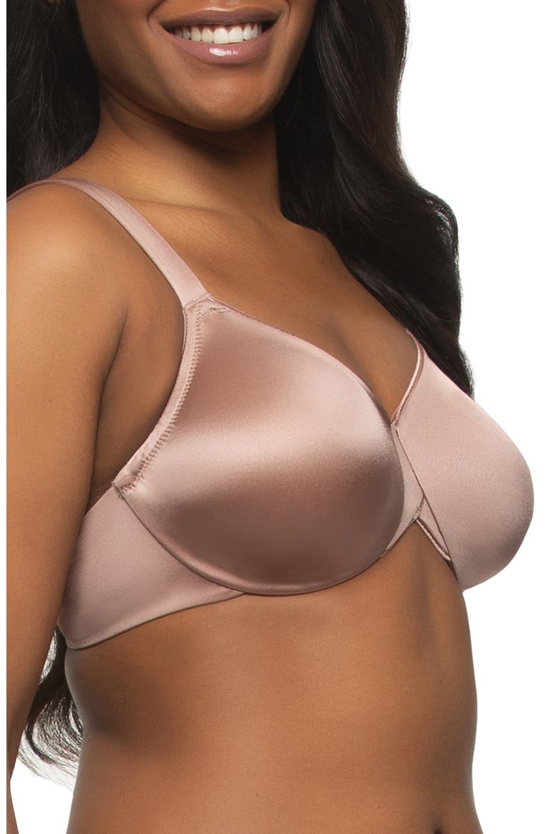 Stellar Smooth Satin Unlined Underwire Bra, Alternate, color, ROSE TAN