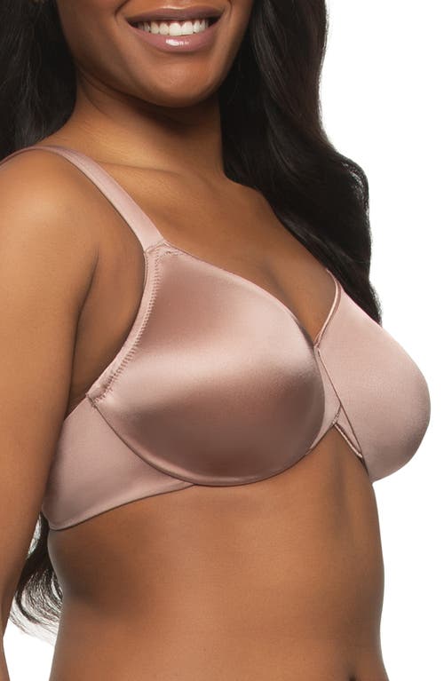 Felina Stellar Smooth Satin Unlined Underwire Bra In Rose Tan