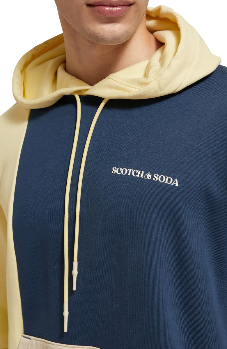 Scotch & Soda Gender Inclusive Colorblock Organic Cotton Hoodie, Alternate, color, 