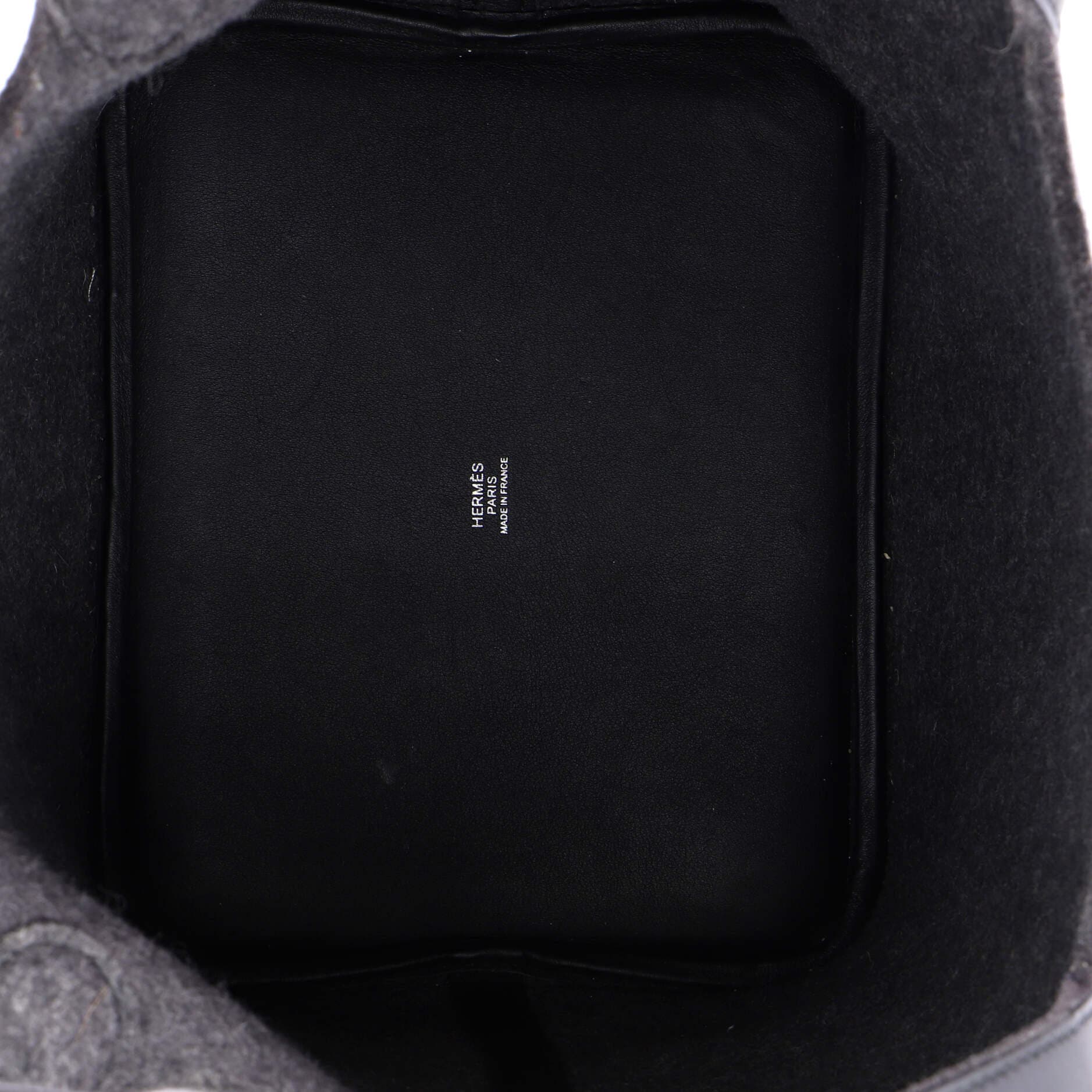 Pre-Owned Hermes Picotin Lock Bag Felt with Leather MM, Alternate, color, Gris Moyen