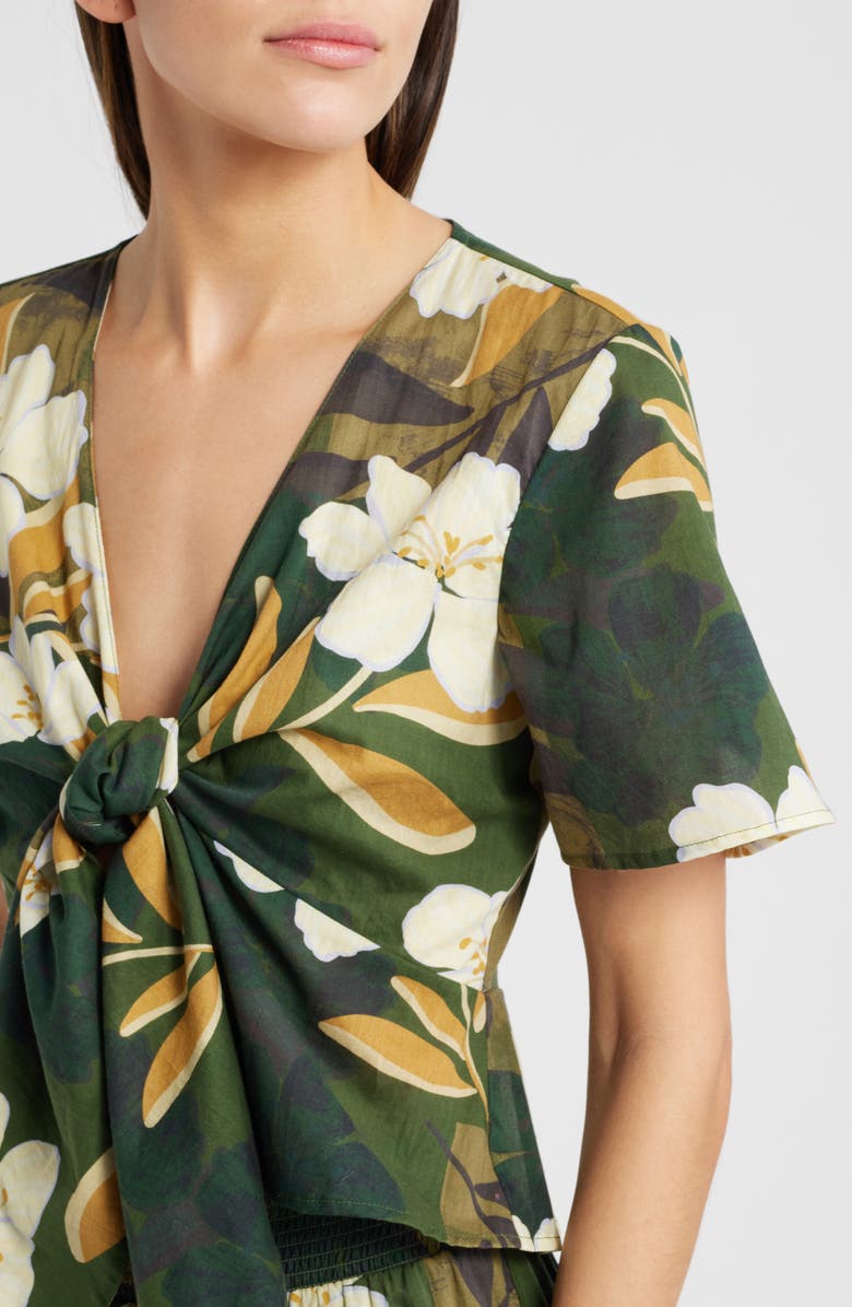 Rails Tia Floral Tie Front Cotton Top, Alternate, color,