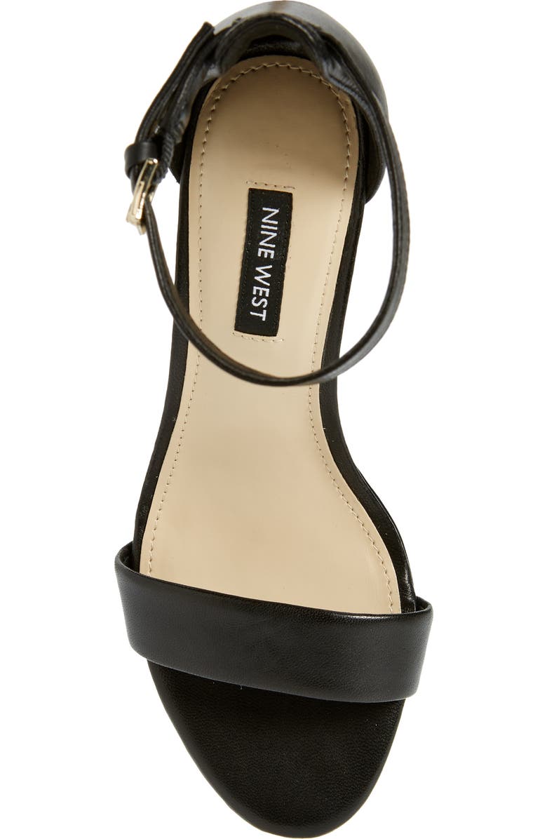 Nine West Pruce Ankle Strap Sandal, Alternate, color, Black Leather