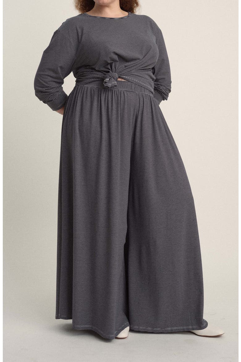 Ezra Wide Leg Lounge Pants, Alternate, color, NAVY/ WHITE