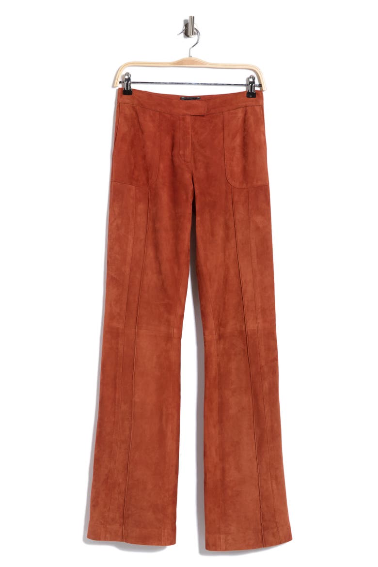 Suede Flare Trousers, Alternate, color, SIENNA