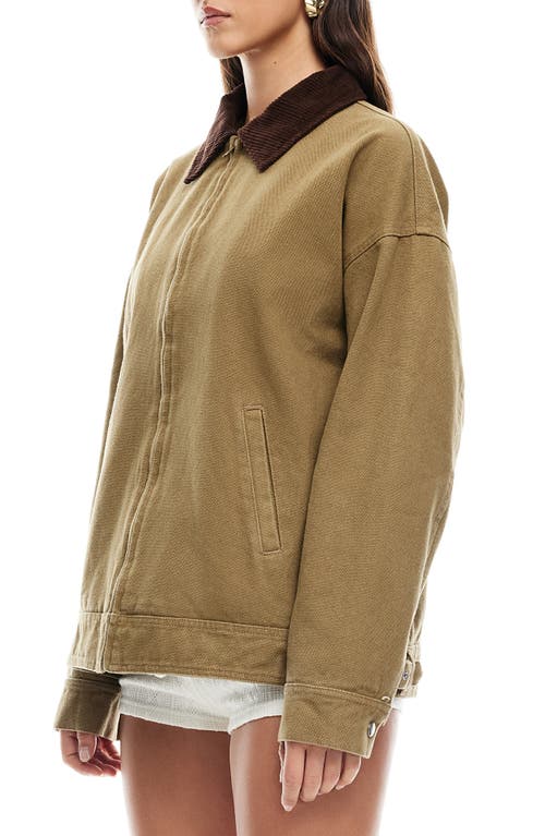 Shop Lioness Workwear Water Repellent Cotton Jacket In Chestnut