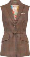 Maison Common Belted Glencheck Vest
