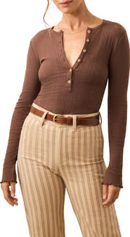 Faherty Paradise Pointelle Stitch Organic Cotton Blend Henley