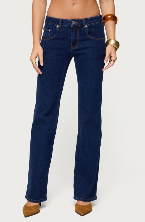 Edikted Jemima Low Rise Straight Leg Jeans In Blue