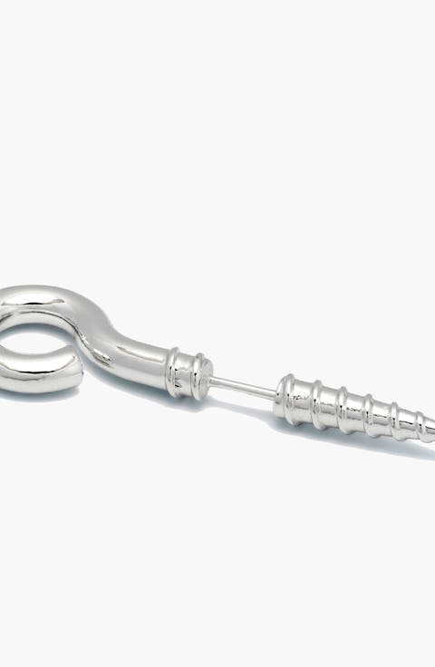 Screw Stud Earring In Silver