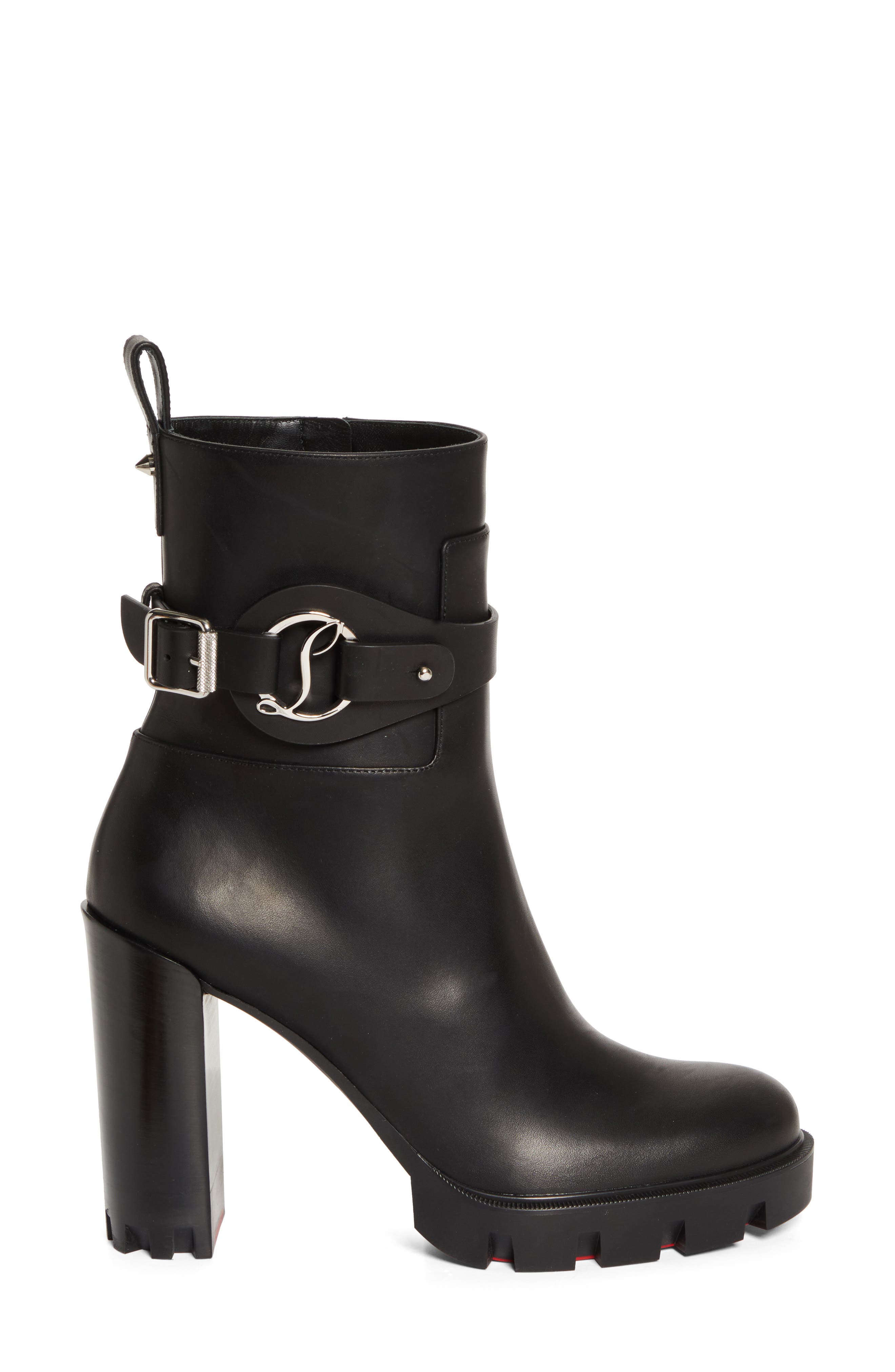 Christian Louboutin Dianouchette Lug Sole Bootie, Alternate, color, Black/ Black Lucido