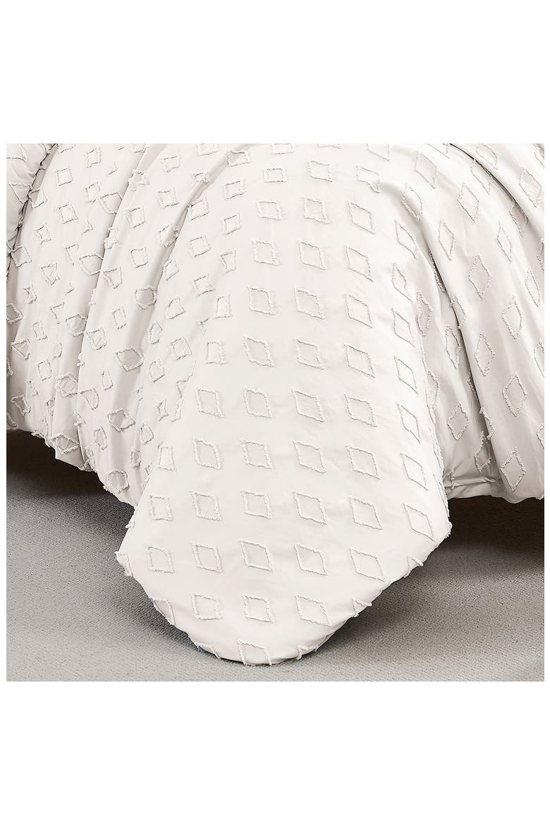 Delta Clipped Jacquard Duvet Cover Set, Alternate, color, BONE