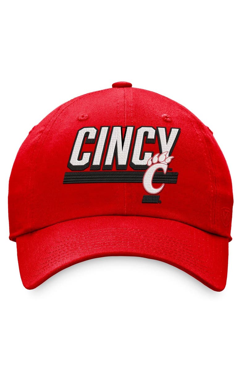TOP OF THE WORLD Men's Top of the World Red Cincinnati Bearcats Slice Adjustable Hat, Alternate, color, Red