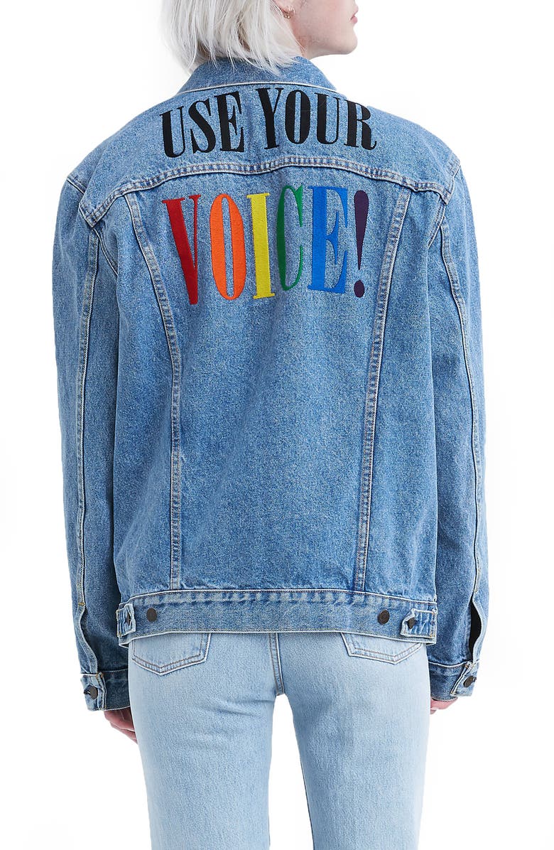 Levi's<sup>®</sup> Pride Slim Trucker Jacket, Main, color, 