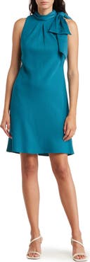 Eliza J Bow Neck Sleeveless Trapeze Dress
