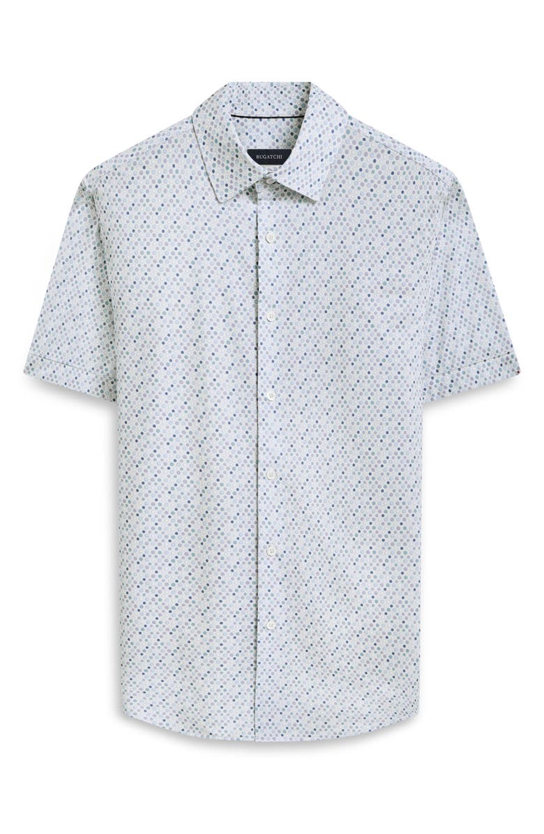 Bugatchi Miles OoohCotton<sup>®</sup> Mixed Dot Short Sleeve Button-Up Shirt, Alternate, color, 