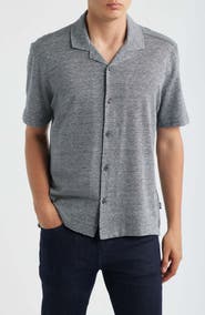 BOSS Powell Linen & Cotton Camp Shirt