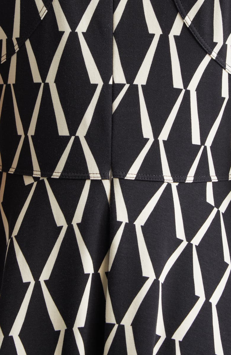 Max Mara Lampara Geo Print Jersey Midi Dress, Alternate, color, Black