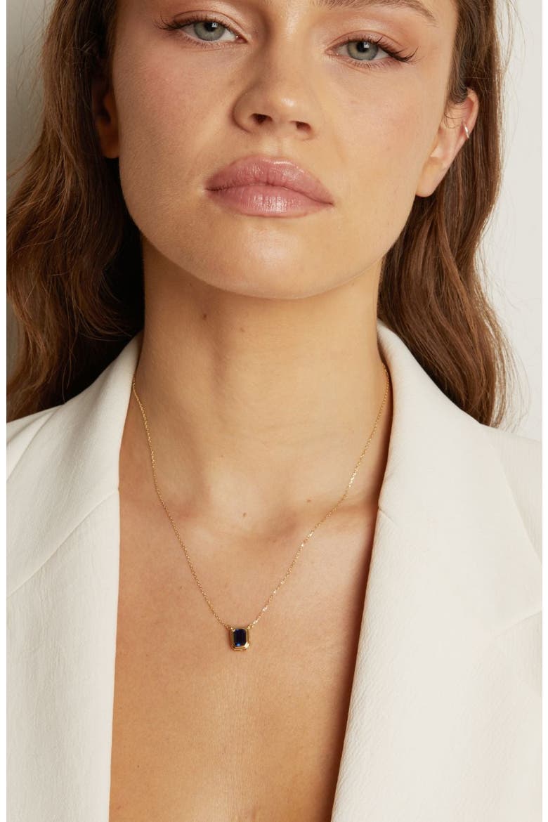 Lab Grown Blue Sapphire Heirloom Necklace, Alternate, color, Yellow