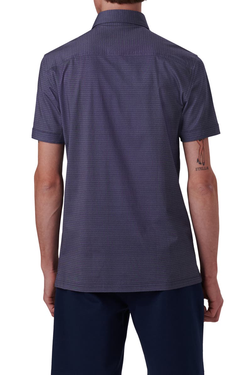 Bugatchi OoohCotton<sup>®</sup> Medallion Print Short Sleeve Button-Up Shirt, Alternate, color, 