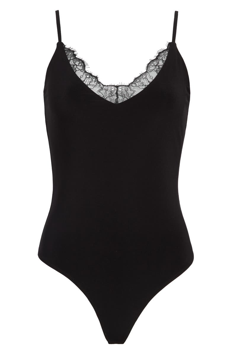 Leith Lace Trim Thong Bodysuit, Main, color, 