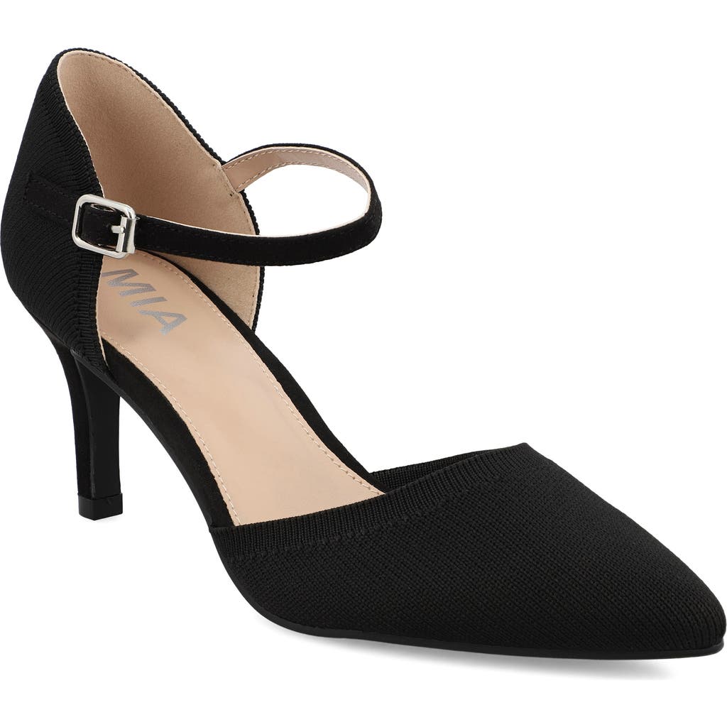 Mia Bivi Ankle Strap Pump In Black