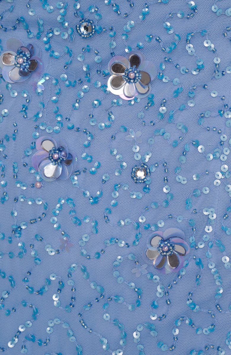 Adrianna Papell Beaded Petal Sleeve Evening Gown, Alternate, color,