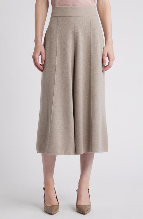 Merino Wool Crop Wide Leg Pants