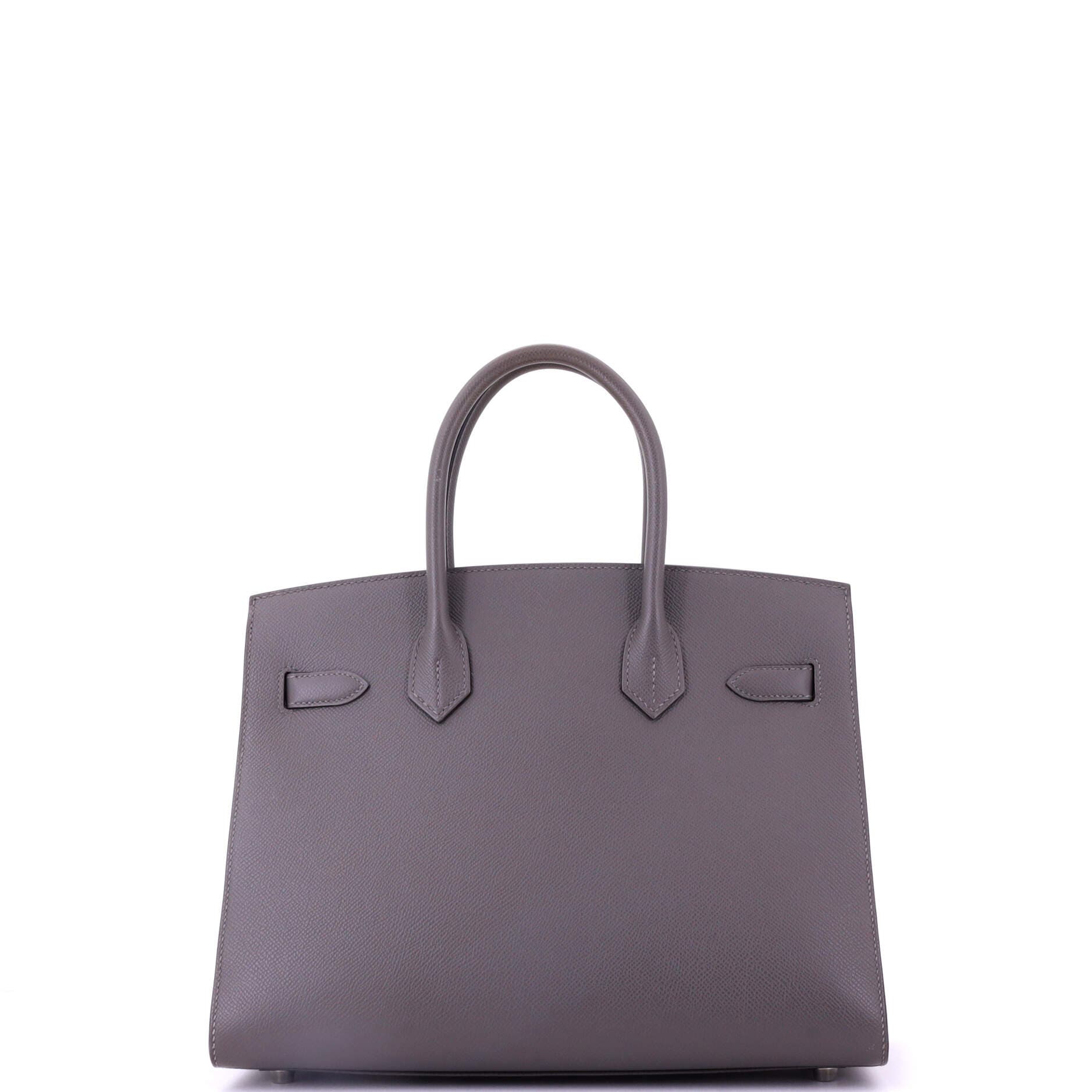 Pre-Owned Hermes Birkin Sellier Bag Grey Epsom with Palladium Hardware 30, Alternate, color, 