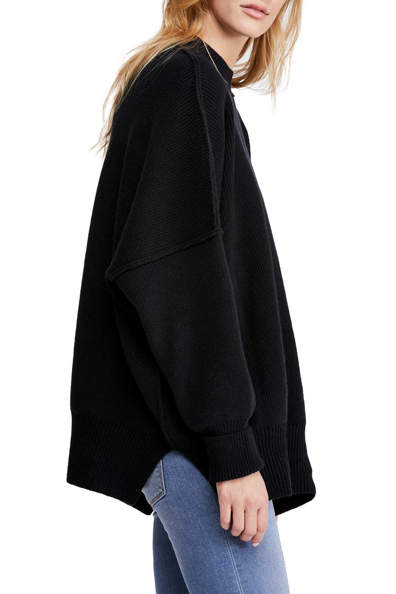 Easy Street Tunic Sweater, Alternate, color, BLACK