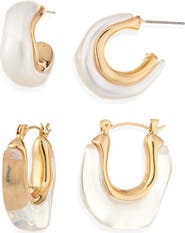 Tasha Set of 2 Resin Hoop Earrings