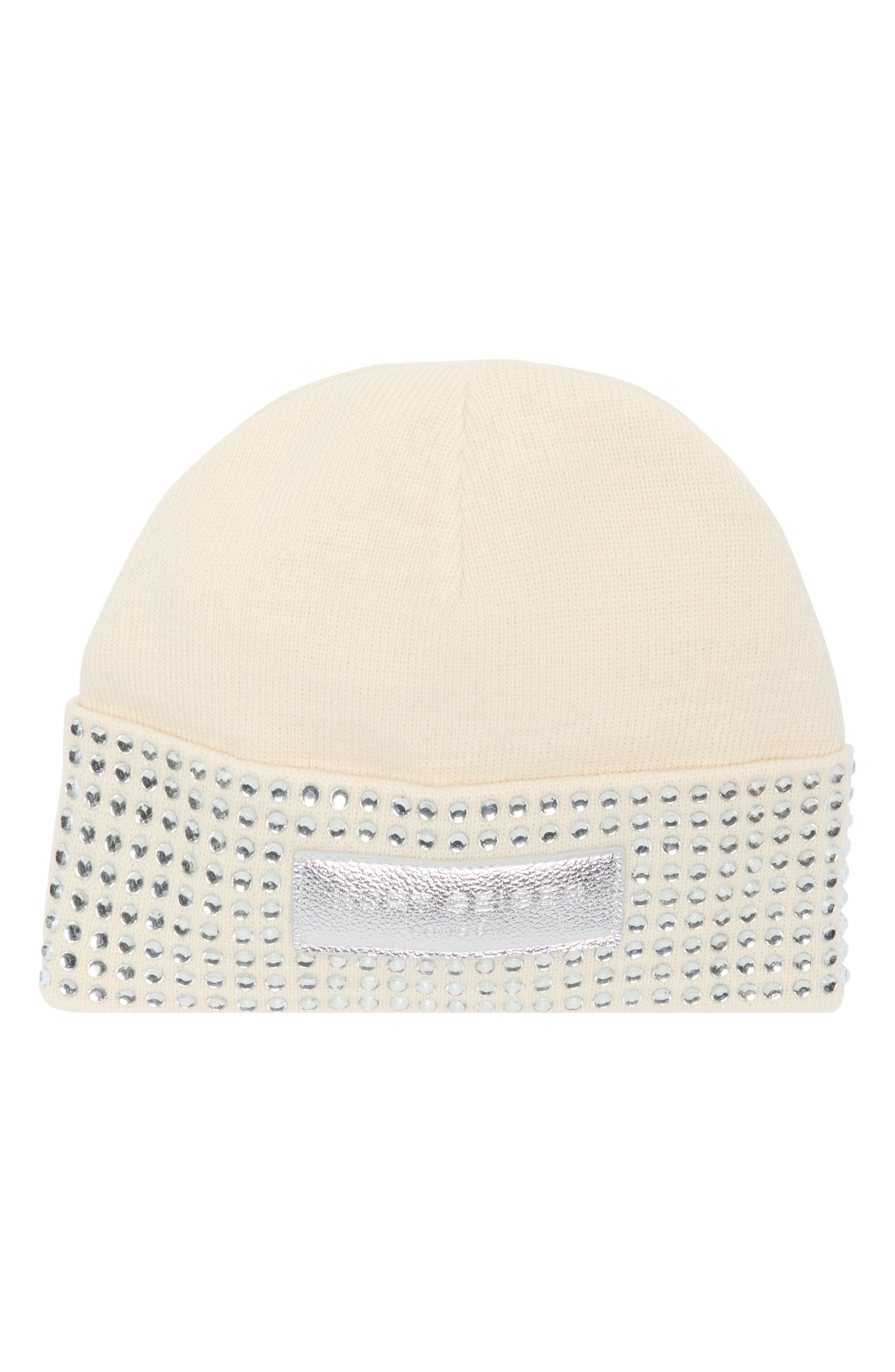 Kurt Geiger London Logo Patch Crystal Cuff Beanie