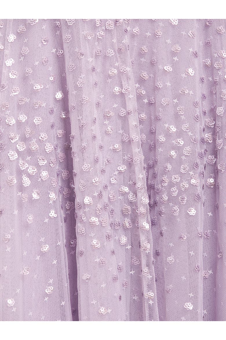 Scallop Sequin V-Neck Maxi Gown, Alternate, color, Lavender