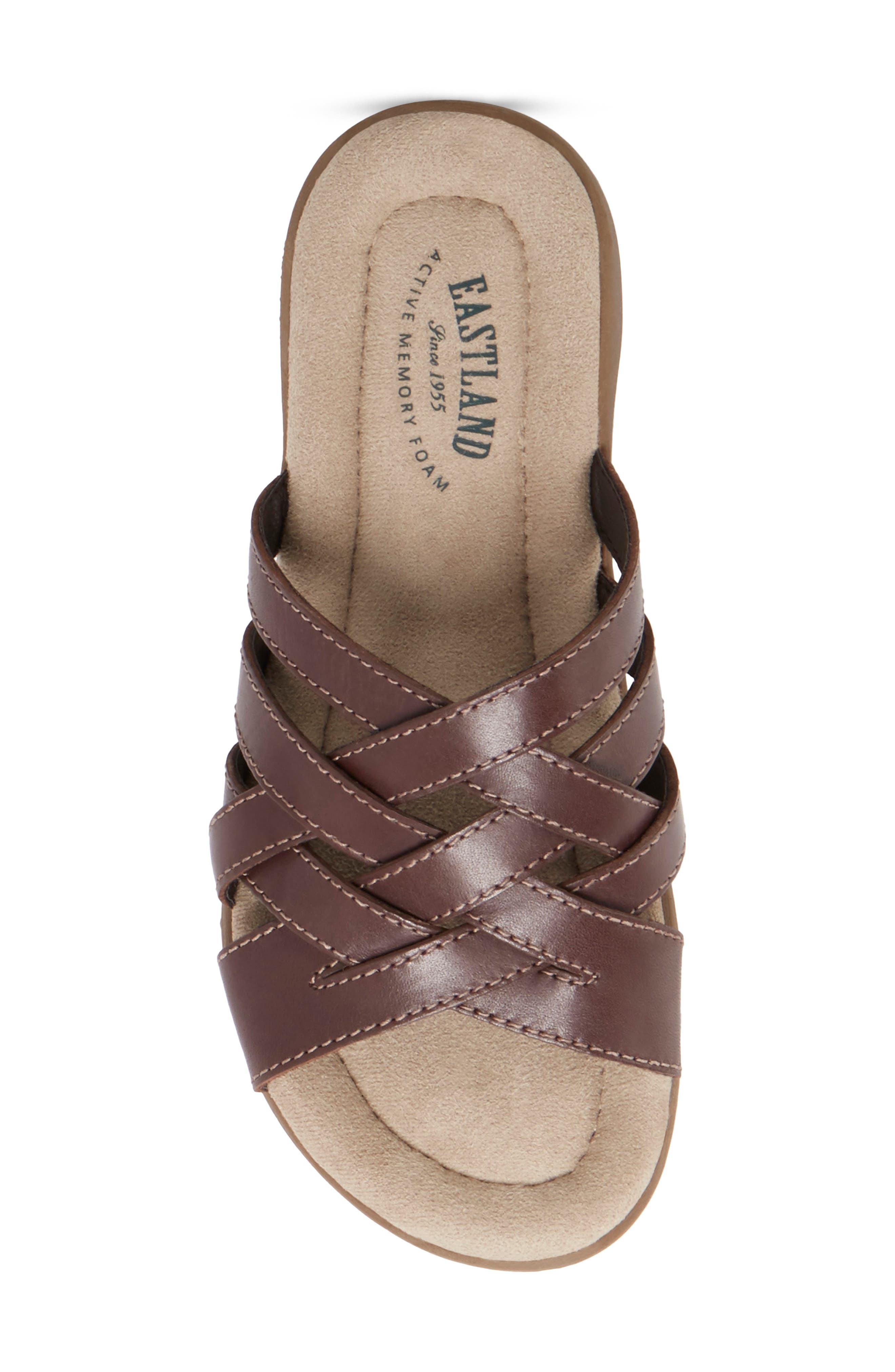 Eastland Hazel Woven Slide Sandal - Wide Width Available, Alternate, color, Brown