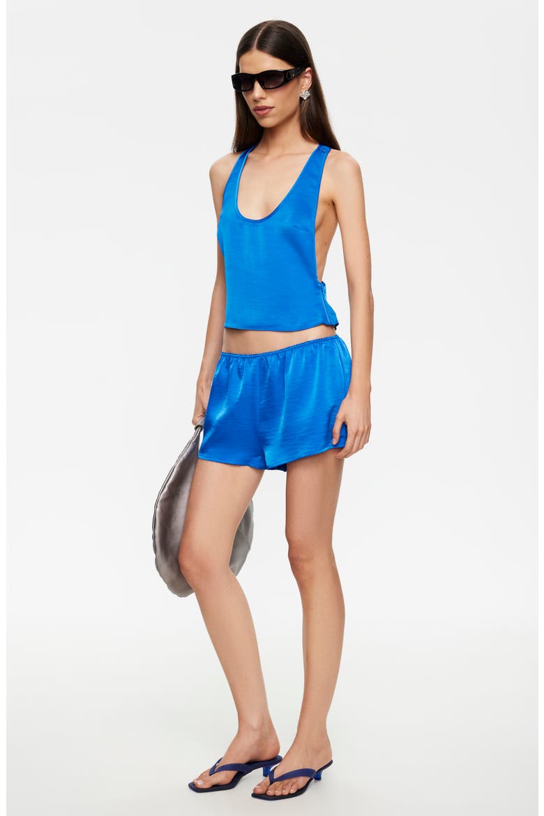 Bare Satin Shorts, Alternate, color, ROYAL BLUE