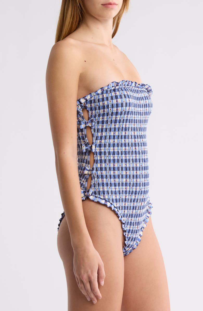 Damson Madder Betty Smocked One-Piece Swimsuit, Alternate, color, 