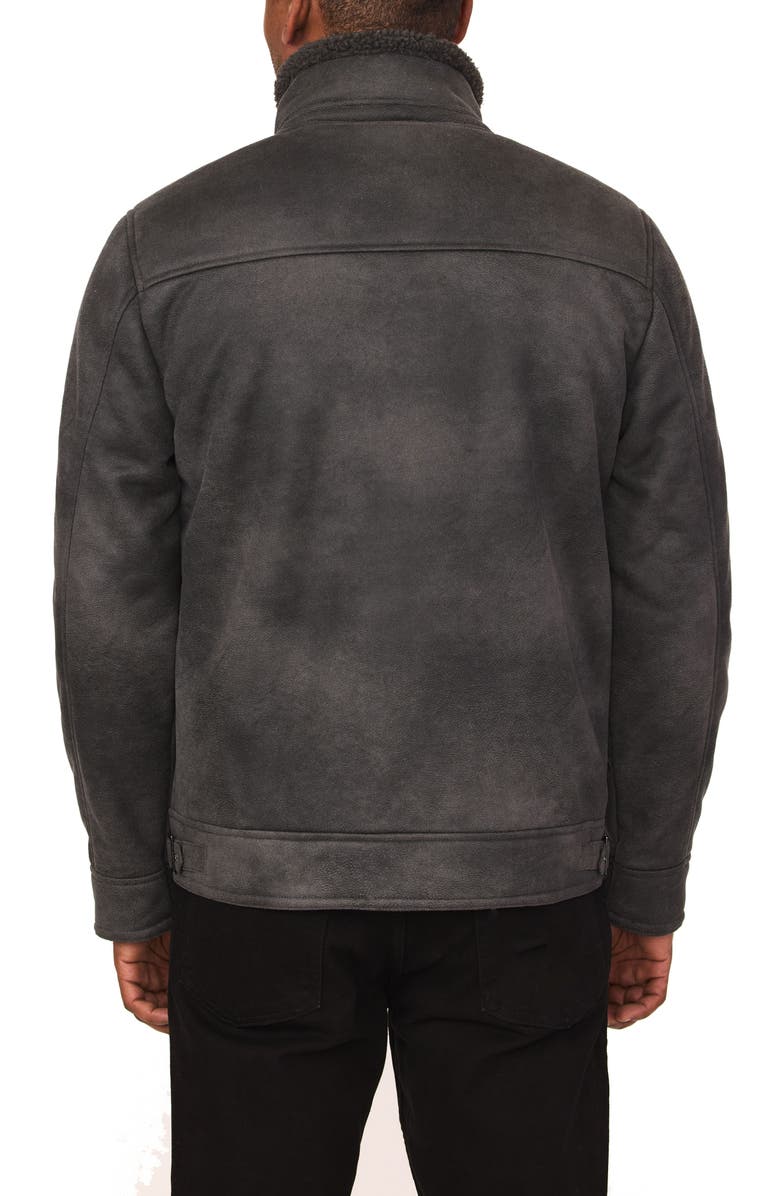 Rainforest Faux Shearling Lined Leather Aviator Jacket, Alternate, color, 